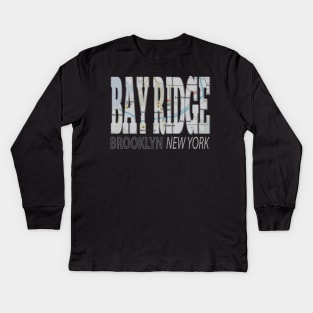 Fun Cool Bay Ridge Brooklyn New York with Subway Map Kids Long Sleeve T-Shirt